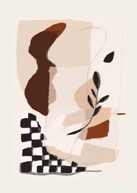 Des formes abstraites aux tons terreux créent une sensation d'harmonie.-3