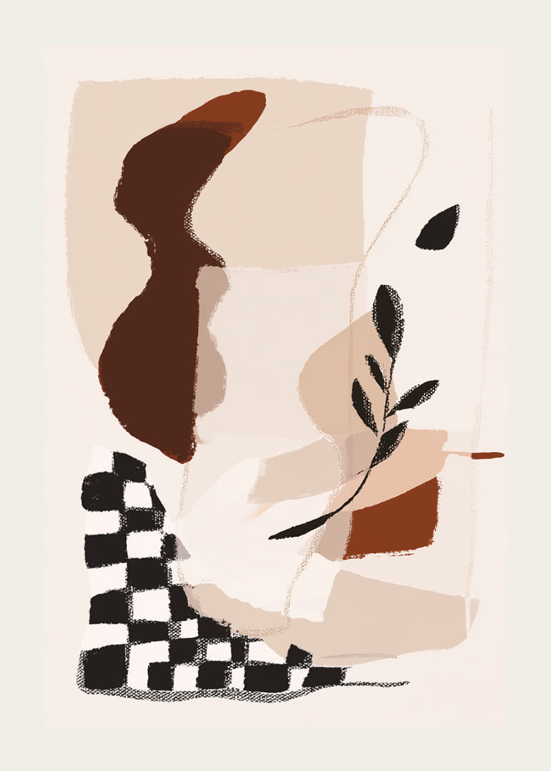 Des formes abstraites aux tons terreux créent une sensation d'harmonie.-12