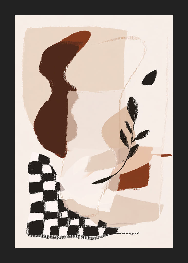 Des formes abstraites aux tons terreux créent une sensation d'harmonie.-12