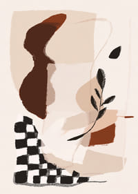 Abstracte vormen in aardse tinten creëren een harmonieus gevoel-3