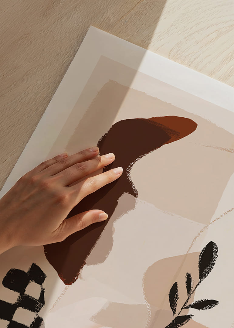 Abstracte vormen in aardse tinten creëren een harmonieus gevoel-12