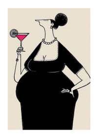 Een elegante vrouw heft haar glas met stijl en charme-1