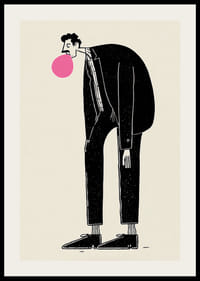 Lekfull figur med rosa tuggummi och stilrent uttryck-2