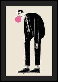 Lekfull figur med rosa tuggummi och stilrent uttryck-4