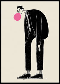 Legesyg figur med lyserød tyggegummi og stilfuldt udtryk-2