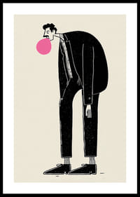 Legesyg figur med lyserød tyggegummi og stilfuldt udtryk-0