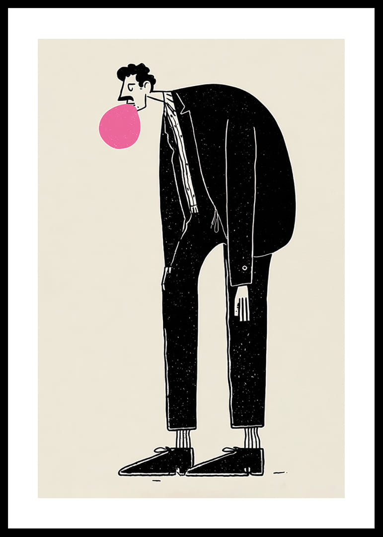 Legesyg figur med lyserød tyggegummi og stilfuldt udtryk-12