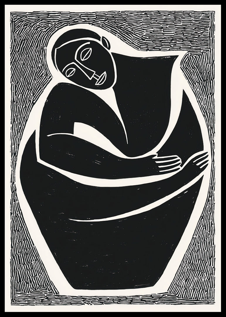 A powerful black and white poster that exudes introspection-12