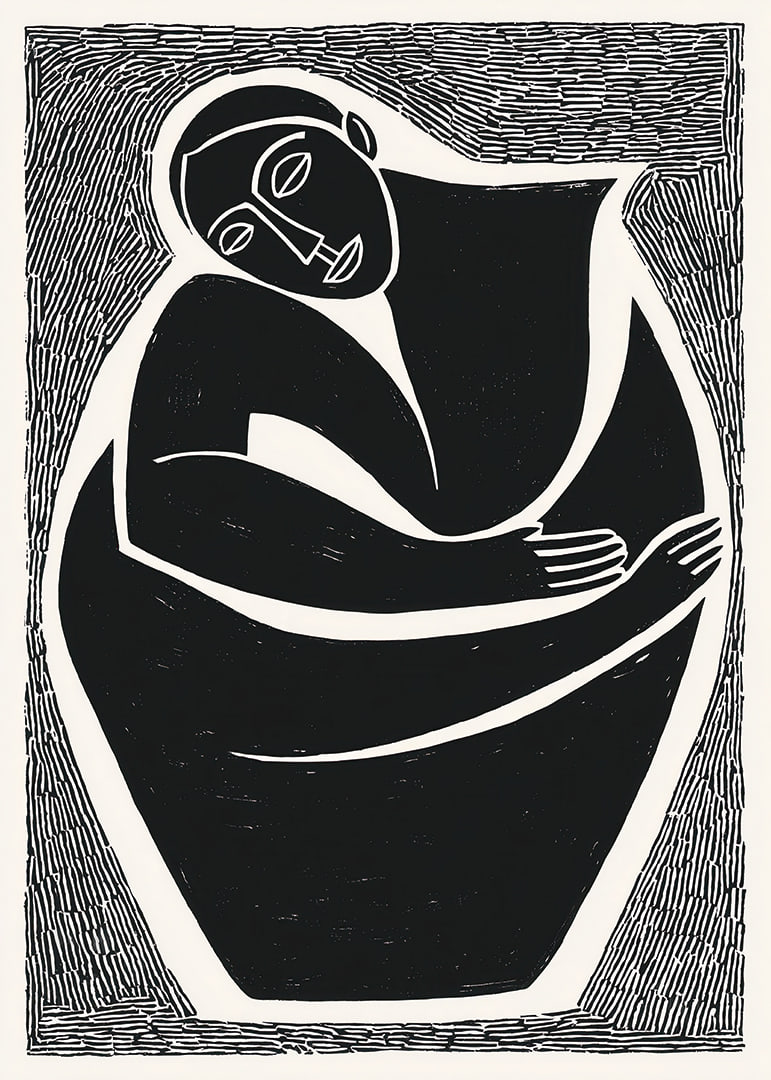 A powerful black and white poster that exudes introspection-12