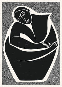 Een krachtige zwart-witposter die introspectie uitstraalt-1