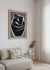 Een krachtige zwart-witposter die introspectie uitstraalt-2