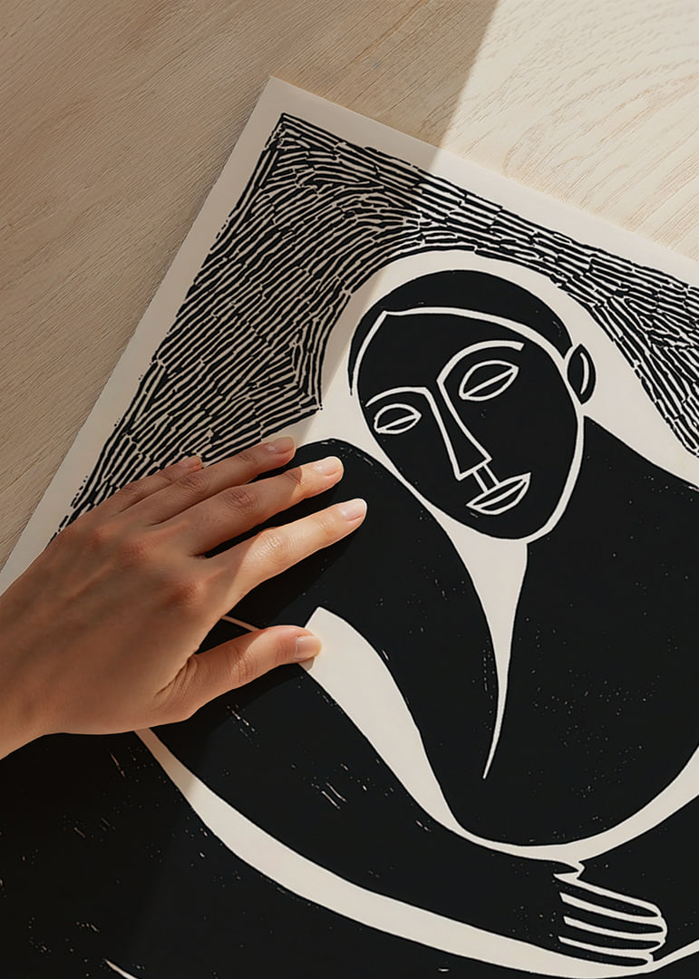 A powerful black and white poster that exudes introspection-12