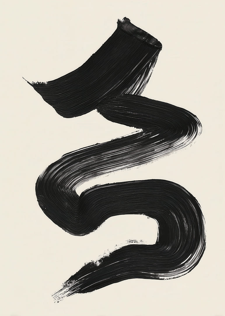 Een elegante, vloeiende penseelstreek trekt de aandacht en de geest-12