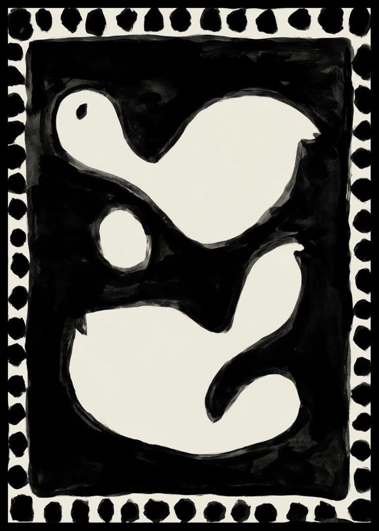 Mjuka former i stilfull svartvit kontrast skapar harmoni-12