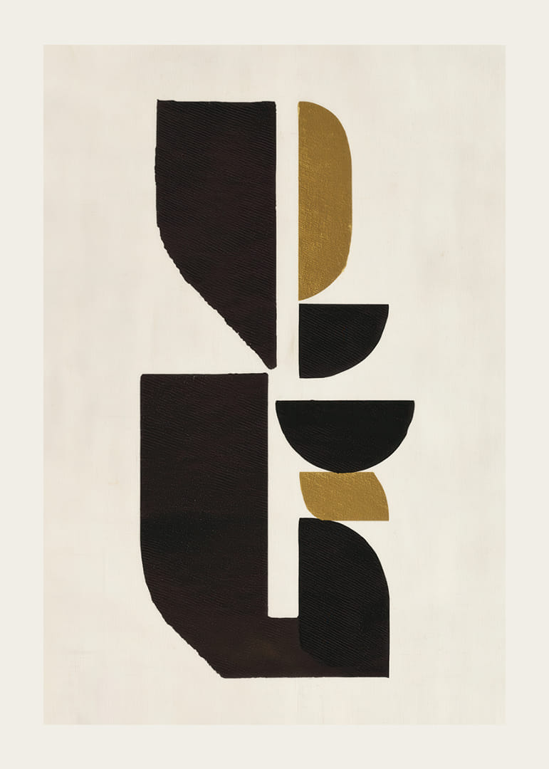 Abstrakčios auksinių ir juodų tonų formos sukuria harmoniją-12