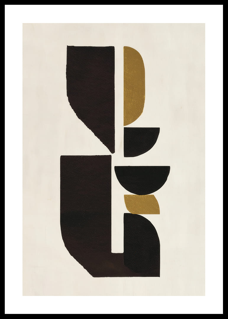 Des formes abstraites aux tons dorés et noirs créent une harmonie-12