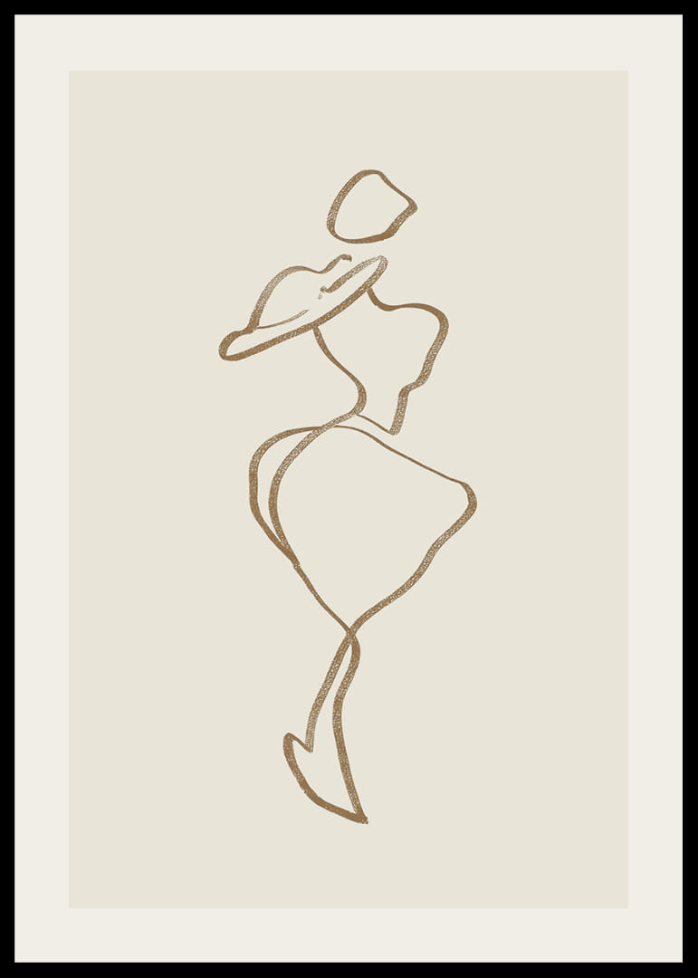 Elegant line art of a stylish figure, timeless and sophisticated-12