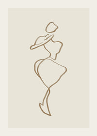 Elegant line art of a stylish figure, timeless and sophisticated-3