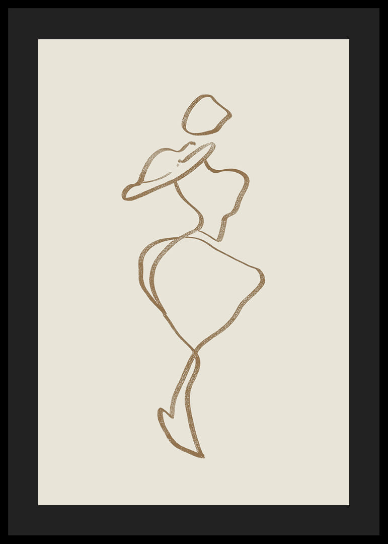 Elegant line art of a stylish figure, timeless and sophisticated-12