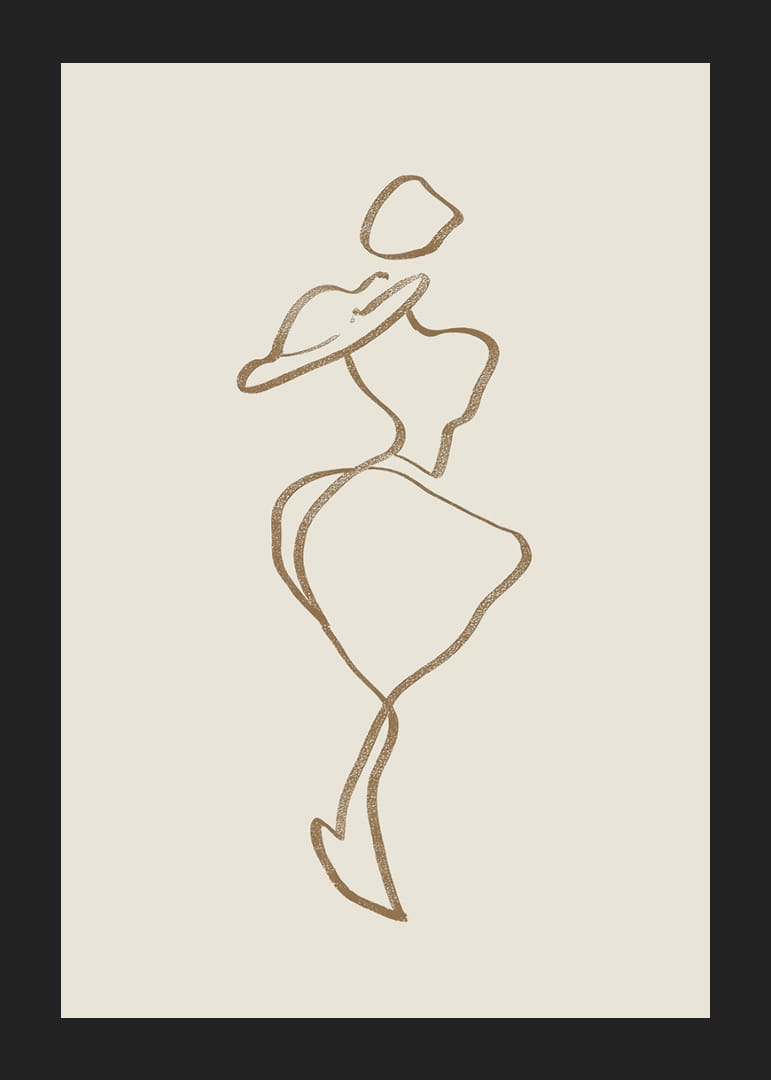 Elegant line art of a stylish figure, timeless and sophisticated-12