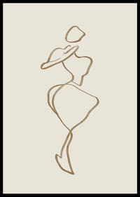 Elegant stregtegning af en stilfuld figur, tidløs og sofistikeret-2