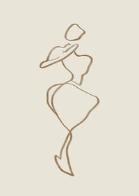 Elegant stregtegning af en stilfuld figur, tidløs og sofistikeret-3