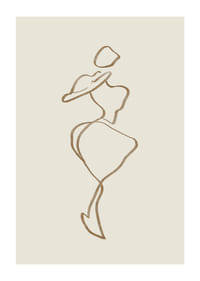 Elegant stregtegning af en stilfuld figur, tidløs og sofistikeret-1