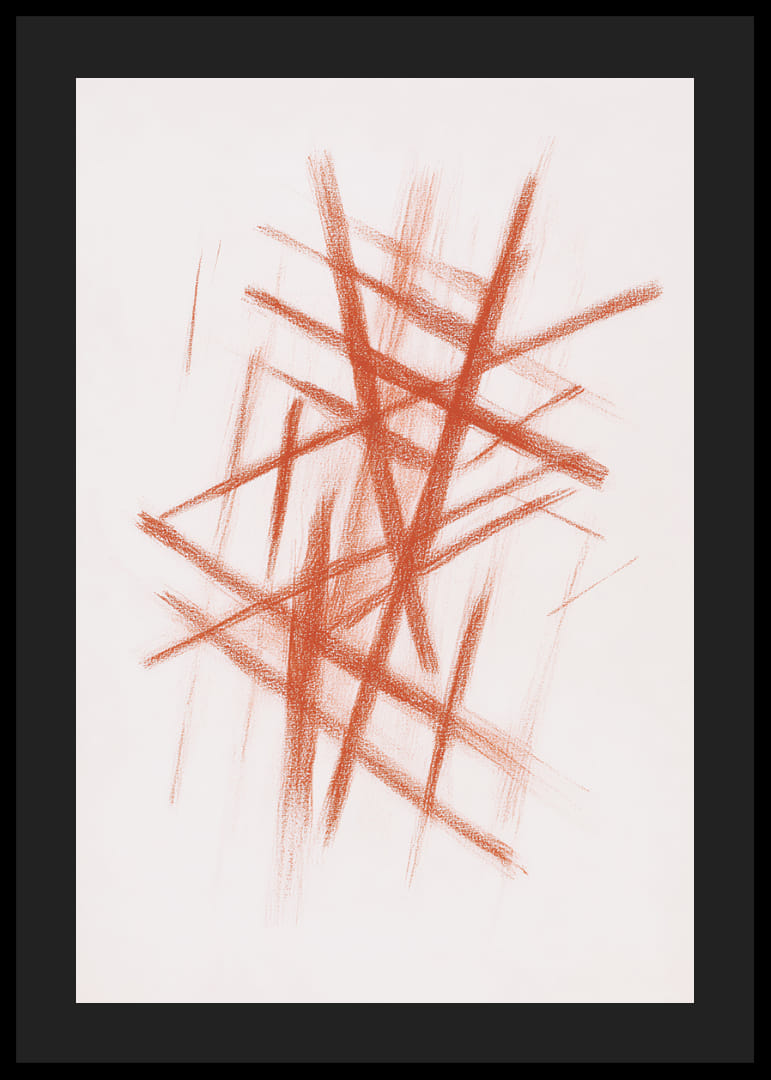 Dramatiska röda streck korsar ett ljust fält-12