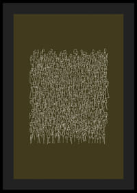 An intricate pattern of white lines on an olive green background-4