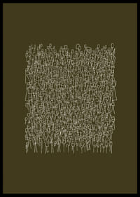 Un intrincado patrón de líneas blancas sobre un fondo verde oliva-2