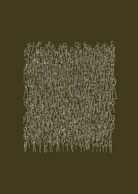 Un intrincado patrón de líneas blancas sobre un fondo verde oliva-3