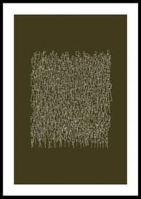 Un intrincado patrón de líneas blancas sobre un fondo verde oliva-0