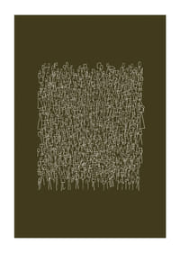 Un intrincado patrón de líneas blancas sobre un fondo verde oliva-1