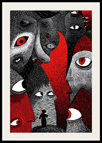 Intense red and black patterns create a mysterious atmosphere-2