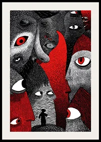 Intense red and black patterns create a mysterious atmosphere-2