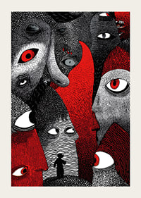Intense red and black patterns create a mysterious atmosphere-3