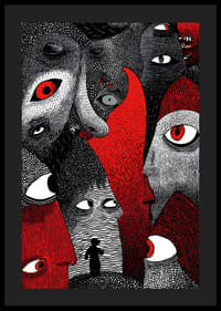 Intense red and black patterns create a mysterious atmosphere-4