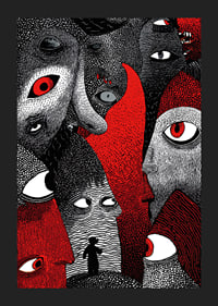 Intense red and black patterns create a mysterious atmosphere-5
