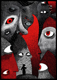 Intense red and black patterns create a mysterious atmosphere-6