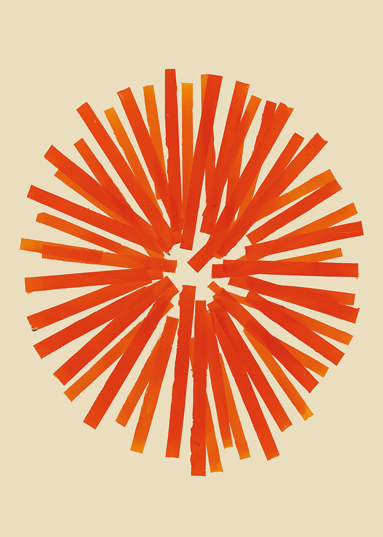 Un círculo radiante de colores ardientes crea energía y calidez.-12