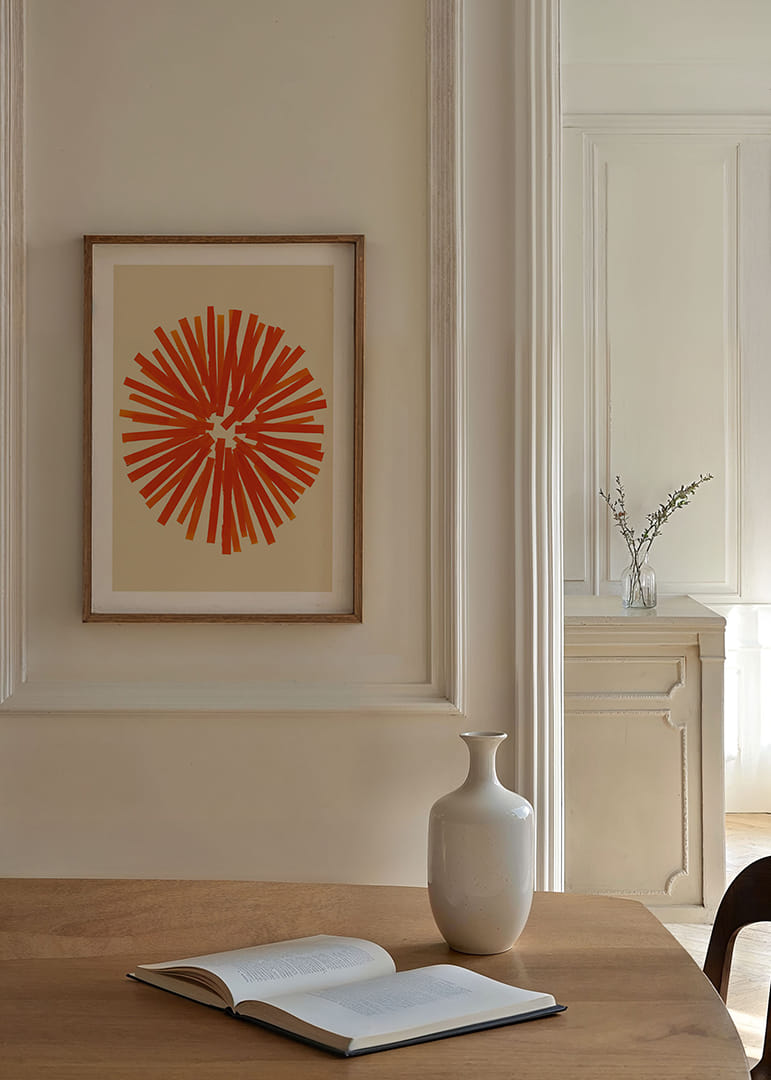 Un círculo radiante de colores ardientes crea energía y calidez.-12