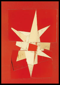 Una brillante abstracción en intenso rojo y blanco-2