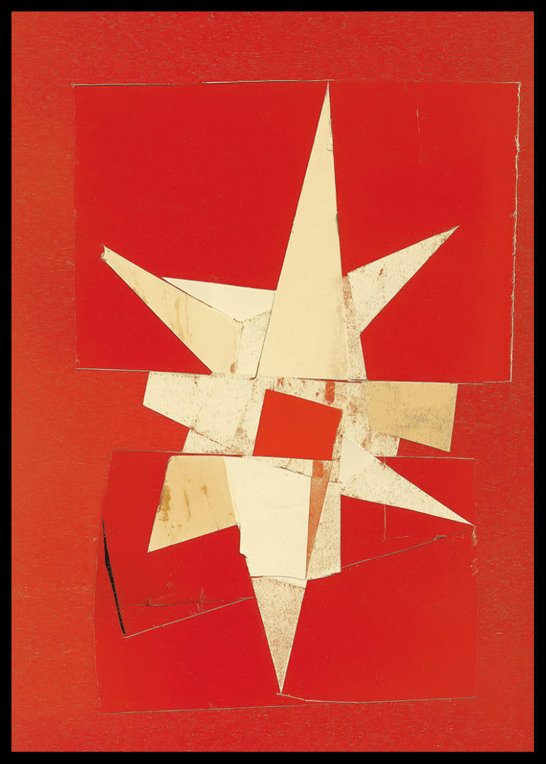 Una brillante abstracción en intenso rojo y blanco-12