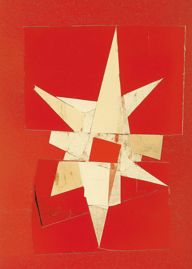 Una brillante abstracción en intenso rojo y blanco-12