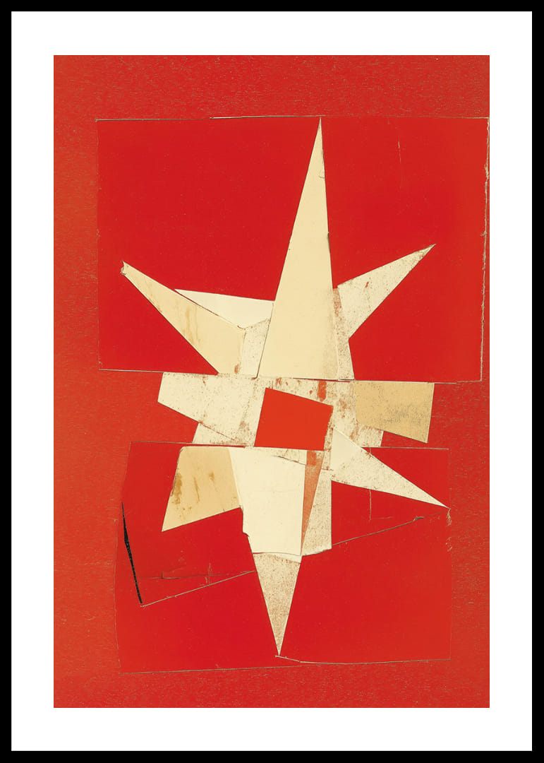 Una brillante abstracción en intenso rojo y blanco-12