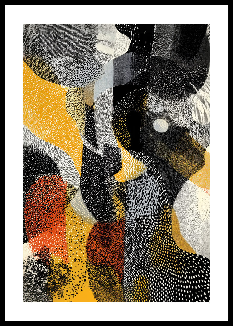 Una obra de arte colorida con patrones y texturas dinámicas.-12