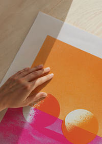 Two spheres float in neon colors against an ethereal sky-3