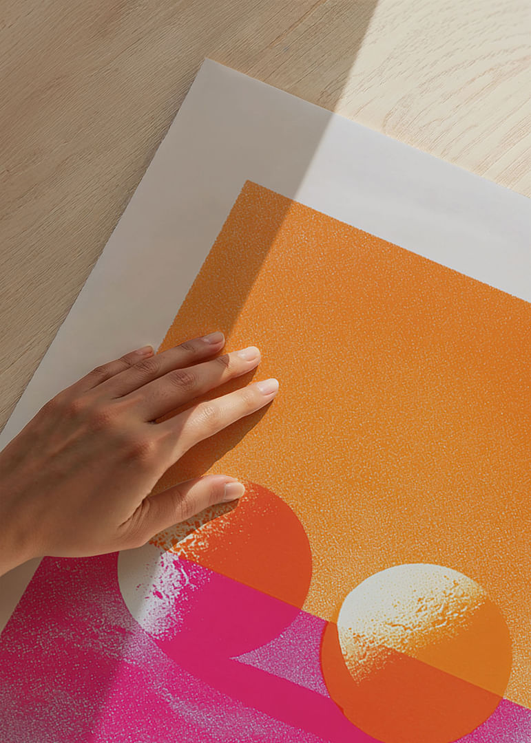 Two spheres float in neon colors against an ethereal sky-12