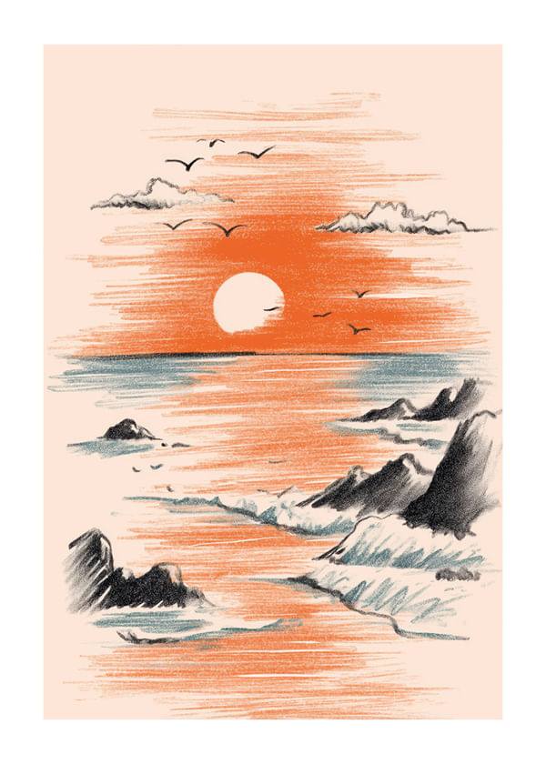 Póster Tangerine Horizon