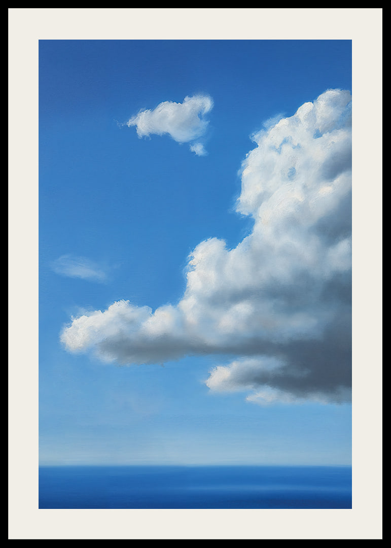 Verträumte Wolken schweben über einem tiefblauen Horizont-12